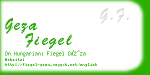 geza fiegel business card